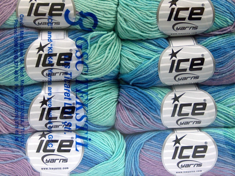 Blauw|Lila|Mint Groen Lente Zomer Garens 8x50gr