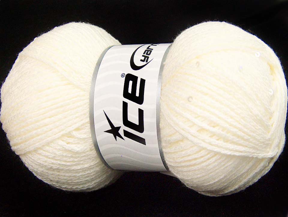 Ecru Boucle – Paillette – PomPom Yarns 4x100gr