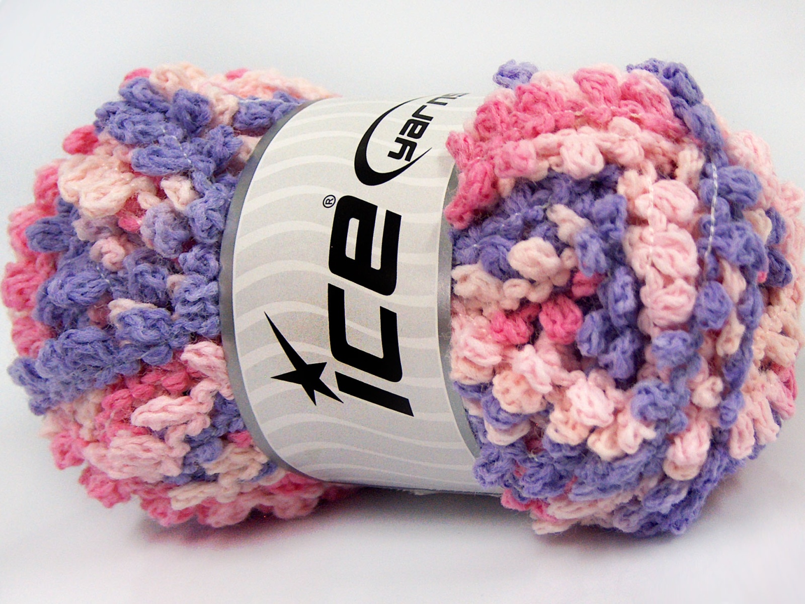 Lila|Roze tinten Boucle – Paillette – PomPom Yarns 4x100gr