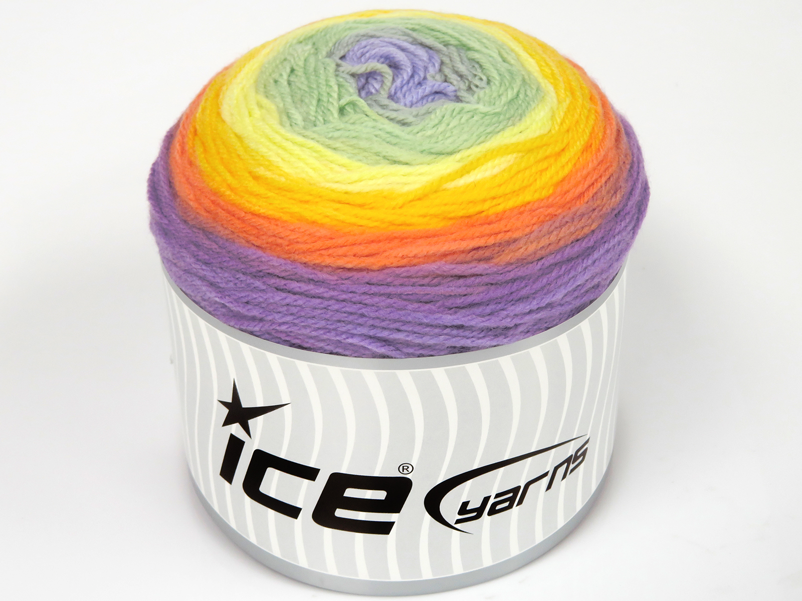 Groen|Paars|Lila|Oranje|Geel|Goud Cakes Yarns 2x150gr